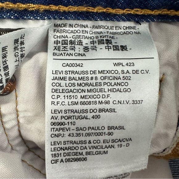 LEVI’S 501 Women’s Rose Flower Embroidered Blue Distressed Denim Jeans Sz 25 - Picture 8 of 10